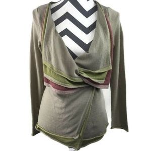 Knitted & Knotted Wrap Cardigan Sweater Wool Blend